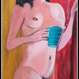 Painting titled "La pause café." by Pascaly, Original Artwork, Acrylic