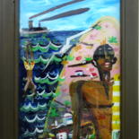 Painting titled ""En la playa 2" - o…" by Patou Deballon, Original Artwork, Acrylic
