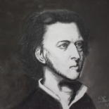 Drawing titled "Frédéric CHOPIN" by Patricia Neveux, Original Artwork, Graphite