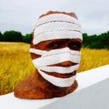 Sculpture intitulée "Contre masque" par Patrick Lameynardie, Œuvre d'art originale, Terre cuite