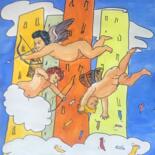 Schilderij getiteld "Cupidon96" door Patrick Tubaro, Origineel Kunstwerk, Aquarel