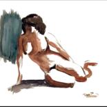 Malerei mit dem Titel "nue" von Patrick Tubaro, Original-Kunstwerk, Aquarell