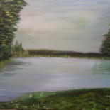 Peinture intitulée "le-calme-du-lac.jpg" par Patty Wagner, Œuvre d'art originale, Acrylique