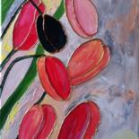 Peinture intitulée "la-tulipe-noire.jpg" par Patty Wagner, Œuvre d'art originale, Acrylique