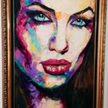 Malerei mit dem Titel "Abstract Face" von Paul Bielec, Original-Kunstwerk, Öl
