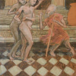 Рисунок под названием "Three philosophers" - Paul Scott, Подлинное произведение искусства, Пастель