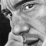 Drawing titled "Ayrton Senna" by Paul Stowe, Original Artwork, Graphite