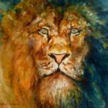 Peinture intitulée "Lion" par Galerie Peinture  Arts De Lyon, Œuvre d'art originale, Huile