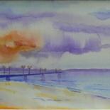 Painting titled "Arcachon" by Sabine Vuk, Original Artwork, Oil