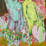 Dessin intitulée "Sans-Titre 2022" par Samuel Perez, Œuvre d'art originale, Crayon Monté sur Panneau de bois
