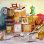 Pintura titulada "Et un raton laveur" por Christian Battini, Obra de arte original, Acrílico