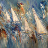 Painting titled "Seascape Sailing Re…" by Peter Nottrott, Original Artwork, Acrylic