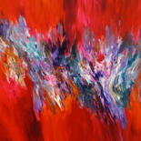 Painting titled "Red Energy Abstract…" by Peter Nottrott, Original Artwork, Acrylic