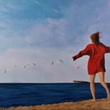 Peinture intitulée "Fly like a seagull" par Peter Seminck, Œuvre d'art originale, Huile