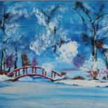 Painting titled "hiver" by Rpcreations, Original Artwork, Acrylic