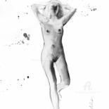 Dessin intitulée "Last nude-DI00y" par Philippe Alliet, Œuvre d'art originale, Encre Monté sur Carton