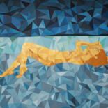 Картина под названием "Hacheptsout" - Philippe Regard, Подлинное произведение искусства, Акрил Установлен на Деревянная пане…