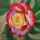 Peinture intitulée "rose Gaujard" par Philip Moreau, Œuvre d'art originale, Huile