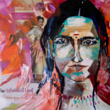 Painting titled "Je suis Indienne" by Véronique Piaser-Moyen, Original Artwork, Acrylic