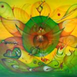 Pintura titulada "bajo el sol tropical" por Alvaro Mejias, Obra de arte original