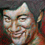 Painting titled "Red Bruce-Lee" by Pierre Emile Andre (13), Original Artwork, Acrylic