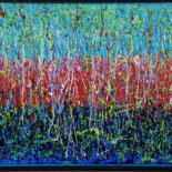 Painting titled "Aurore Tropicale" by Pierre Lamblin, Original Artwork, Acrylic Mounted on Wood Stretcher frame