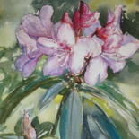 Peinture intitulée "Rhododendrons" par Pierre Feyeux, Œuvre d'art originale, Aquarelle