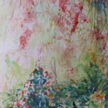 Painting titled "Printemps rose" by Pierre Feyeux, Original Artwork, Watercolor