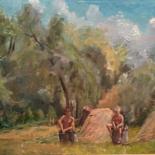 Painting titled "summer vacations" by Iurii Kravtsov, Original Artwork, Other