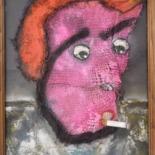 Textile Art titled "Pink puff" by Pilado, Original Artwork, Thread