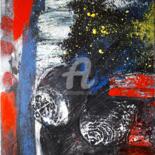 Malarstwo zatytułowany „La déesse noire” autorstwa Pinkivioletblue, Oryginalna praca, Akryl Zamontowany na Drewniana rama no…