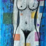 Peinture intitulée "La demoiselle ingén…" par Pinkivioletblue, Œuvre d'art originale, Acrylique Monté sur Châssis en bois