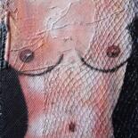 Peinture intitulée "La demoiselle nue a…" par Pinkivioletblue, Œuvre d'art originale, Acrylique