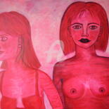 Peinture intitulée "Les demoiselles mon…" par Pinkivioletblue, Œuvre d'art originale, Acrylique Monté sur Châssis en bois