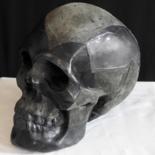 Sculpture titled "Black Skull" by Pio30, Original Artwork, Other