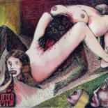 Drawing titled "Porno movie" by Patrick Jannin, Original Artwork, Watercolor