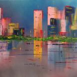 Painting titled "Urbain 12" by Pascal Koza, Original Artwork, Acrylic Mounted on Wood Stretcher frame