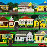 Painting titled "My Street" by Peter Kruger, Original Artwork, Acrylic