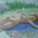 Peinture intitulée "femme nue" par Bob Du Sud, Œuvre d'art originale, Aquarelle