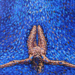 Painting titled "EVA BLUE" by Polina Ogiy, Original Artwork, Oil