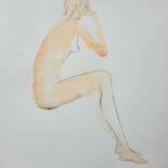 Рисунок под названием "Aksinia nude 2" - Polina Shibanova, Подлинное произведение искусства, Акварель