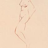 Dessin intitulée "Nude line" par Polina Shibanova, Œuvre d'art originale, Aquarelle