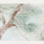 Peinture intitulée "Apparition du phéni…" par Priscilla Moore, Œuvre d'art originale, Pigments Monté sur Panneau de bois