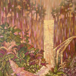 Painting titled "Paradise Falls" by Ekaterina Prisich, Original Artwork, Acrylic
