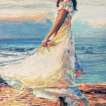 Painting titled "Sand Dancer" by Alexey Slusar, Original Artwork, Oil