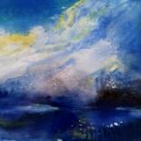Pintura titulada "Seascape  blue" por Michele Quence, Obra de arte original, Acuarela