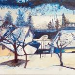 Peinture intitulée "L’hiver là bas" par Richard Nichanian, Œuvre d'art originale, Huile
