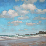 Peinture intitulée "Ciel et nuages à la…" par Rachel Loeffler, Œuvre d'art originale, Huile