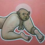 Peinture intitulée "Anal Birth" par Rafael Manfrere, Œuvre d'art originale, Huile