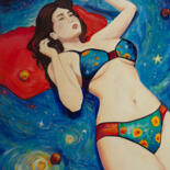 Painting titled "Ultramarine Bliss" by Rais Art, Original Artwork, Oil